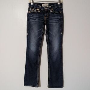 Big Star Blue Liv Slim Boot Cut Jeans with Vintage Fading